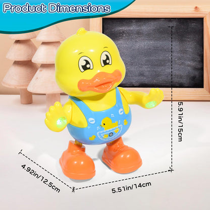 lonfypeng ‌Interactive Dancing Duck Musical Toy for Toddlers, Flashing Lights & Melodies, Baby Musical Easter Duck Toy Dancing Crawling Tummy Time Toys Birthday Easter Gifts