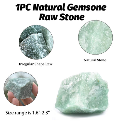 Green Aventurine Raw Stones 1PC, Gemstones Raw Stones and Healing Crystals, Hand Carved Natural Pocket Raw Crystals for Decoration Tumbling, Garden, Home Decor(1.18"-1.97")