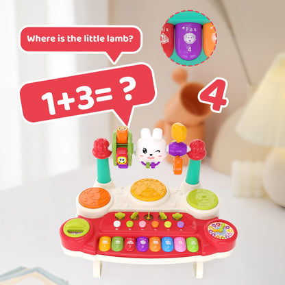LESSETI 20 in 1 Baby Musical Toys - Interactive Piano Keyboard Drum Set for Infant 6 9 12 18 Months, Toddlers 1-3, Early Learning Development Educational Toy, Birthday Gift for Boys Girls 1 2 3 4