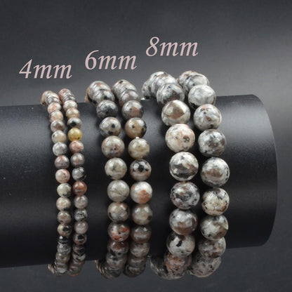 CHCCOYE 6mm Natural Healing Gemstone Bracelet Handmade Yoga Stretch Elastic Bracelet Stress Relief Crystal Jewelry for Men and Women (6mm,Yooperlite Stone)