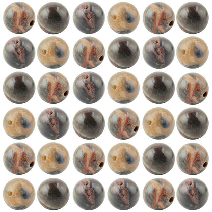 Natural Stone Beads 100pcs 8mm Ocean Jade Round Genuine Real Stone Beading Loose Gemstone Hole Size 1mm DIY Smooth Beads for Bracelet Necklace Earrings Jewelry Making (Ocean Jade, 8mm)