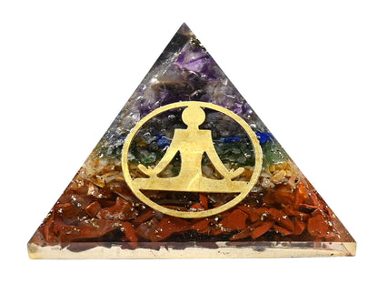 Amazing Gemstone Large Orgone Pyramid | Natural Chakra Pyramid Crystal | Buddha Orgonite Pyramid | Organ Pyramids Positive Energy Healing