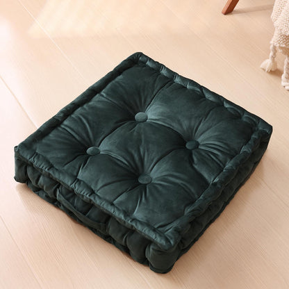 RuzRhyth Square Floor Pillows, Large Floor Cushion for Adults Kids, Meditation Floor Pillow Seating Cushion with Shredded Memory Foam and Silk Wadding, 20"x20"x5" Dark Green