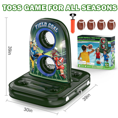 Pool Football - Inflatable Pool Toys for Kids Ages 8-12 with Stable Base and 4 Balls - Water Football Target, Outdoor Backyard & Beach Games for Kids Teen Adult Family, Summer Party Birthday Gift