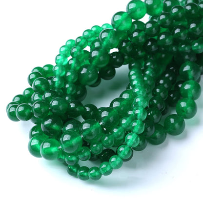 45PCS 8MM Natural Green Chalcedony Stone Beads Energy Healing Beads for DIY Jewelry Bracelet Necklace Making for Jewelry Making15Inch