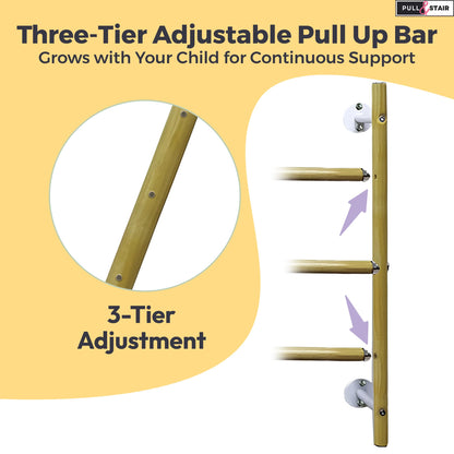 Montessori Coordination Mirror Set - Pull Up Bar and Mirror for Babies, Toddlers | Develop Motor Skills Self-Discovery | Hardware Included | Plexiglass Acrylic Safety & Powder Coated Steel Bar