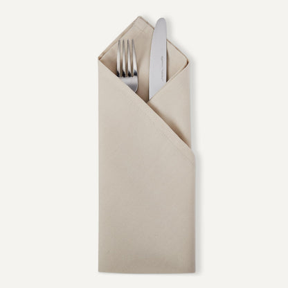 Amazon Basics Reusable Stain and Wrinkle Resistant Cloth Napkins, 17 x 17 inches, Beige, 12-Pack