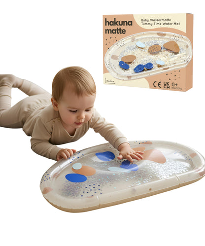 Hakuna Matte Baby Water Mat 73 x 42 cm - Tummy Time Water Mat from 3, 6 & 9 Months, Sensory Toy Baby with Glitter, Montessori Water Play Mat, Stomach Position Toy, Aquarium, BPA-Free, Odourless