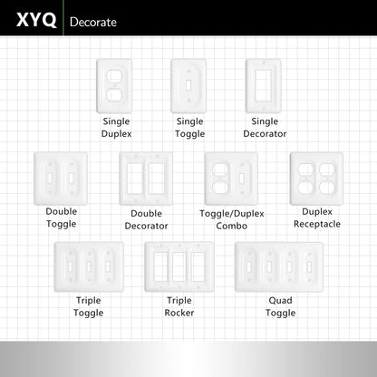 XVQ Ceramic Switch Plates Outlet Covers Switch Plate Cover White (Single Toggle)