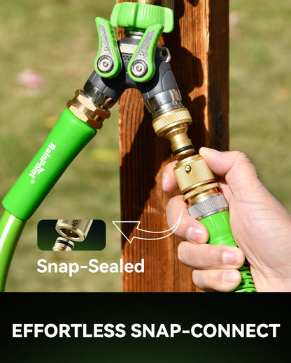 RainPoint Garden Hose Quick Connectors, Heavy Duty Solid Brass 3/4 Inch GHT, Universal Leak-Proof Fittings for Easy Water Hose Connection (2 Sets)