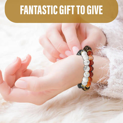 Smart Intentions Anxiety Relief Bracelet for Women - Unique Healing Stones Bracelet for Stress Relief & Meditation, Stretchable Beaded Bands with Natural Healing Energy, 14 Different Crystal Bracelets to Choose From (Menopause- Hematite, Rhodonite, Howlit