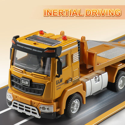 Construction Carrier Trucks Toy Set – Alloy Inertia Driving 1:40 & 1:55 Simulation Model Vehicles Toys, Including Excavator, Double Arm Excavator – Gifts for Ages 3-8, Boys and Girls