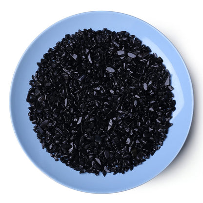 LAIDANLA Obsidian Crushed Stone Crystal Chips Bulk Natural Gemstones Healing Reiki Crystals Mini Quartz Vase Filler Aquarium Gravel 100g