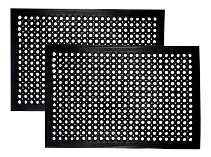 IRONGATE Rubber Doormat - 2 Pack Non Slip Anti Fatigue Indoor Outdoor Rubber Floor Mat - Heavy Duty Commercial Kitchen Ramp Pool Restaurant Garage Floor Mat - Anti Slip Bar Drainage Mat - 24x36