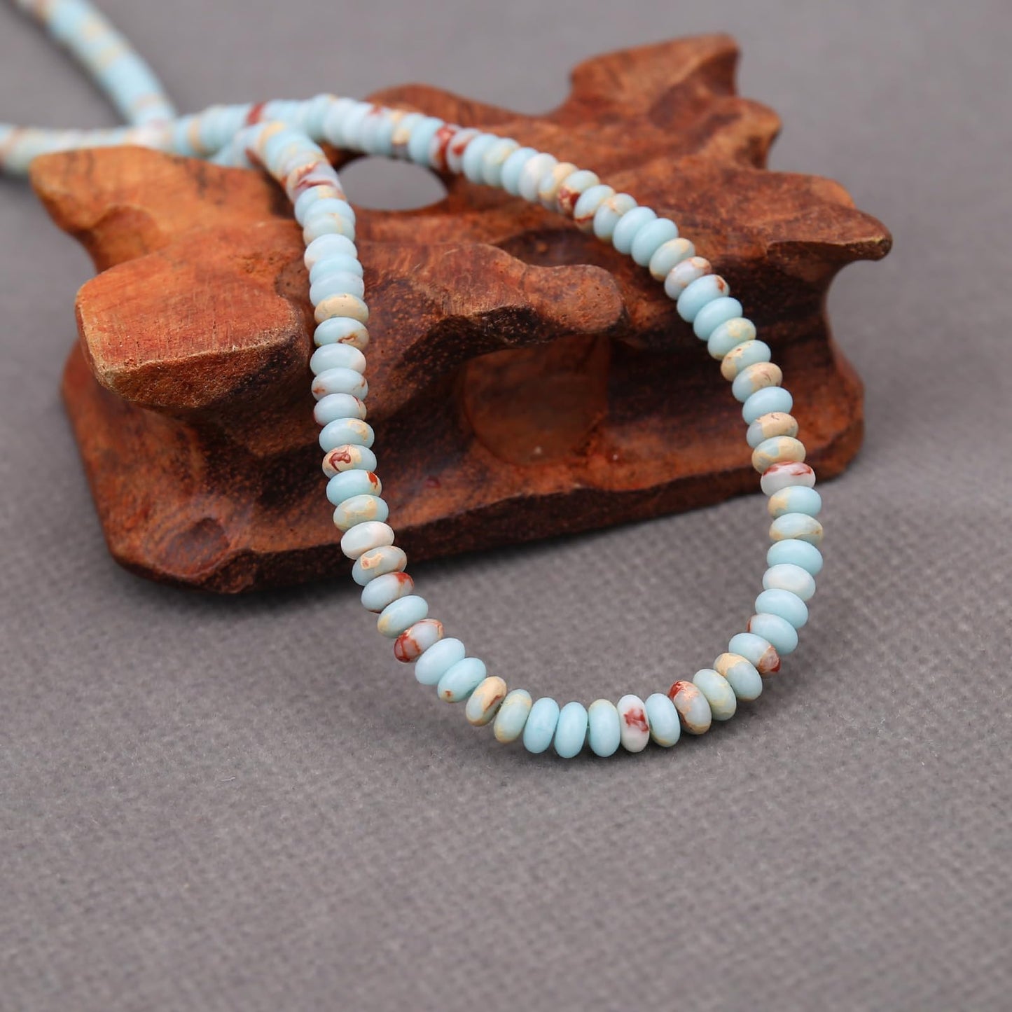 BONNY BOXX 1 Strand Natural 2 * 4mm Snakeskin Imperial Rondelle Beads, Natural Abacus Disk Stone Beads Loose Spacer Gemstone for DIY Bracelet Necklace Jewelry Making