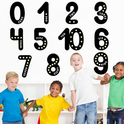 Qyeahkj Jumbo Numbers Black Bulletin Board Educational Math Posters for Kids Toddlers Teacher Must Haves for Classroom Elementary Learning Wall Supplies Number Preschool Classroom Decorations Students