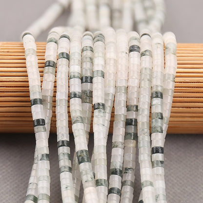 150PCs Natural Iceberg Jade Spacer Beads, Loose Semi Precious Flat Round Gemstone Heishi Disc Stone Beads for Beading Jewelry Making 4mm*2mm 38cm