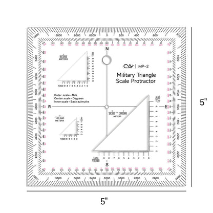 CYA Military Map Protractor Coordinate Scale Map for Land Navigation, Military Style UTM/MGRS Coordinate Scale