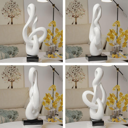 NENBOLEC Music Note Statue Treble Clef Sculpture Modern Home Decor Piano Gift Art for Bookshelf Desktop Office Table Home White 23 Inch