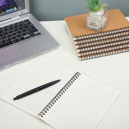 miikoul 60 Packs A5 Spiral Lined Notebooks, Kraft Paper Cover, 8.3"×5.5", 60 Sheets/120 Pages, Ruled Notebooks Bulk, Hardcover Journal Notepad Travel Notebooks for Office and Back to School Supplies