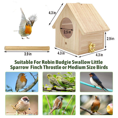 Tfwadmx Wooden Bird House, Hanging Birdhouse for Outside, Garden Patio Decorative Nest Box Bird House for Robin Budgie Swallow Little Sparrow Finch Throstle or Medium Size Birds