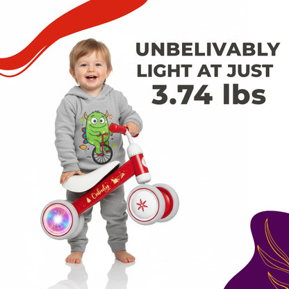 Cubuly Red Baby Balance Bike for 1-3 Year – First Birthday Boy Girl Gifts 12-36 Month Mini Bike|Colorful Lighting Wheels|Ride on Toys |Toddler Balance Bike 1-3 Indoor/Outdoor