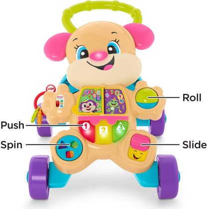 Fisher-Price Baby Toy Laugh & Learn Smart Stages Sis Walker with Educational Music Lights & Activities for Infants Ages 6+ Months