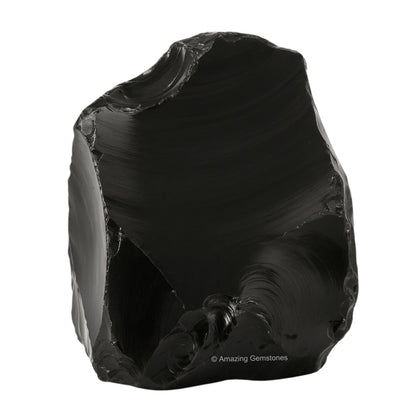 Amazing Gemstone Black Obsidian Raw Crystals and Healing Stones, Natural Rocks for Tumbling and DIY Raw Stones and Crystals (1 Piece)