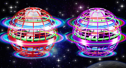 Vantexi Flying Orb Ball Toy,2025 Upgraded Parachute LED,Magic Hand Controlled Flying Gravity Ball,Cosmic Globe Boomerang,Cool Christmas Birthday Gift for 6 7 8 9 10+ Year Old Boys Girls-Red & Purple