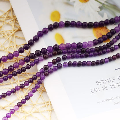 HERZWILD 180Pcs Natural Amethyst Gemstone Beads Energy Healing Crystal Stone Round Loose Gemstone Stone Beads for Jewelry Making, DIY Bracelets Necklaces (Amethyst-6mm)
