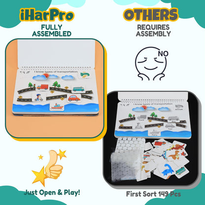 Montessori Busy Book for Toddlers Ages 3-6 | Preassembled Sensory Toy for Autism & Fine Motor Skills | Preschool Learning Activities Binder | Homeschool Supplies | Gift for 3+ Year Old Boys Girls