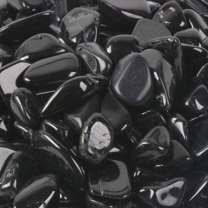 Natural Large Black Tourmaline Polished Chips Crushed Tumbled Stone Crystal Healing Embellishments 100 grams