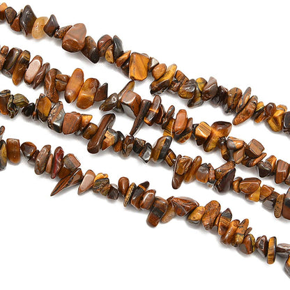 PLTbeads Gemstone Chips Natural Yellow Tiger Eye 3-5mm Healing Crystals Waist Bracelets Necklace Kit Irregular Stone DIY Crafts Design Jewelry Making Approxi 32 inch