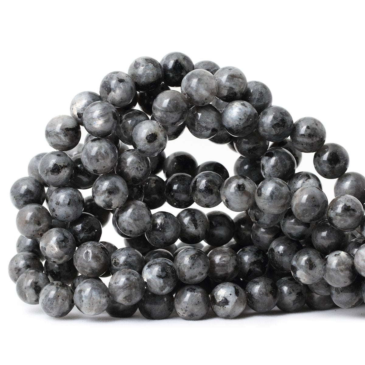 CHEAVIAN 35PCS 10mm Natural Black Labradorite Gemstone Round Loose Beads Crystal Energy Stone for DIY Jewelry Making 1 Strand 15"