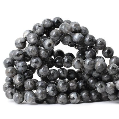 CHEAVIAN 35PCS 10mm Natural Black Labradorite Gemstone Round Loose Beads Crystal Energy Stone for DIY Jewelry Making 1 Strand 15"