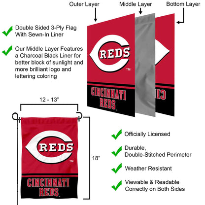 Cincinnati Reds Double Sided Garden Flag