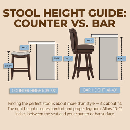 ROME + OAK Parker 26 Inch Counter Stool, Backless Saddle Kitchen Barstool in Reclaimed Oak Finish with Ash Grey Fabric Upholstery Cushion Seat