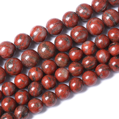 45pcs 8mm Natural Red Seasame Jasper Gemstone Beads Round Loose Spacer Beads for Jewelry Making DIY Bracelets Necklaces 15" (8mm, Red Seasame Jasper)