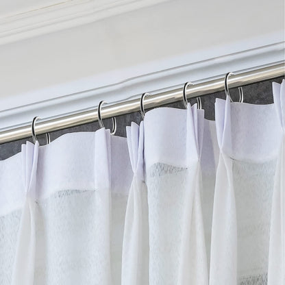 30 Pcs Metal Drapery Curtain Rings 1.26'' Curtain Hanging Rings with 30 Pcs Metal Curtain Drapery Pin Hooks Pinch Pleat Curtain Hooks for Window Door Shower Curtain 32 mm Internal Diameter (Silver)
