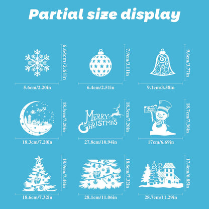 YLXLLSM Christmas Window Clings Decorations for Glass Window, 9 Sheets Winter Snowman Tree Snowflake Christmas Stickers Decoration, Double Sided Removable Xmas Decal for Home Party School Office Decor