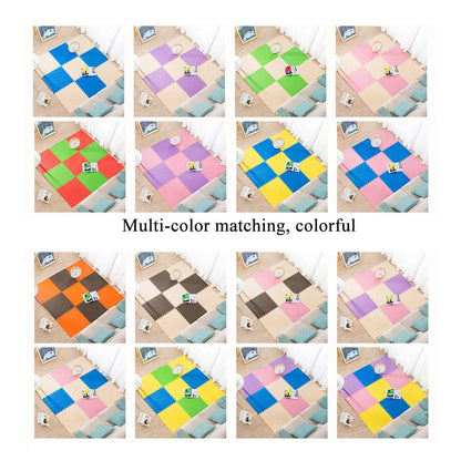 ALGFree Infant Child Bedroom Crawling Mat, Non-Slip Soft Anti-Fall Puzzle Pad, 30x30cm/60x60cm, Thickness 1.2cm (Color : Blue, Size : 60x60x1.2cm-6pcs)