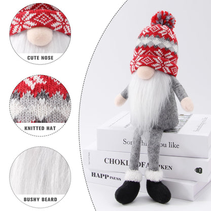 BWFY Christmas Gnomes Decorations 2 Pack Handmade Elf Santa Tomte Swedish Gnome Scandinavian Figurine Nordic Gnome Christmas Table Home Ornaments for Holiday Party Gifts