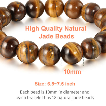 Handmade Natural Jade Beaded Bracelet for Women & Men – Genuine Green/White Jade Gemstone Stretch Bracelet – Lucky Energy Healing Jewelry Gift for Peace, Prosperity & Protection ST-V-01