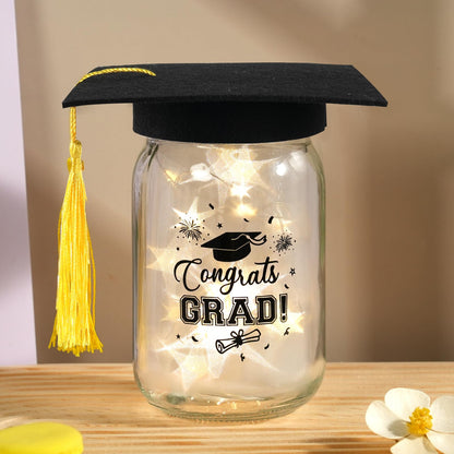 CUPLOOV 6 Sets 2026 Graduation Centerpieces for Tables, Mason Jar Centerpieces with Graduation Caps, Money Jars for College High School Congrats Grad Party Decor Supplies