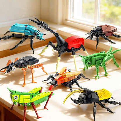 Flubecrux Bugs Insects Collection Building Sets, 8 in 1 Animals Party Favors Toys for Kids, Bugs Building Kits Nature Home Display Decor, Birthday Xmas Gift Idea for Boys and Girls 6 8 12+