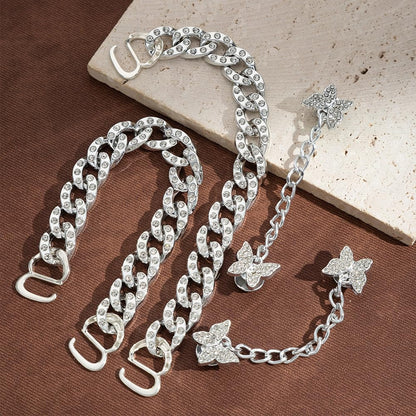 22Pcs Bling Shoe Charms Designer Rhinestones Bling Chain Shoes Accessories for Women Girls Jewelry DIY Shoe Accessories Decoration Party Favors