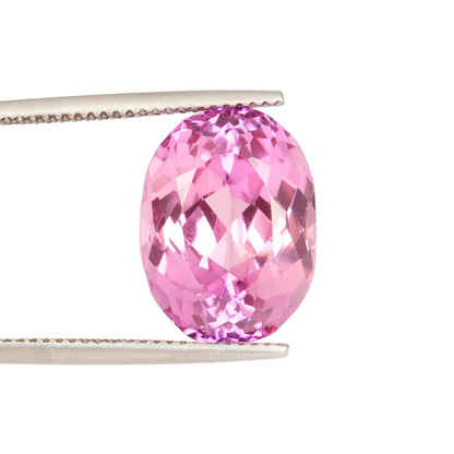 REAL-GEMS Natural Brazilian Pink Kunzite 11.75 Carat Oval Shape Loose Gemstone for Jewelry Making