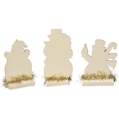 Primitives by Kathy Vintage Christmas Stand Up Set, Set of 3, Retro Snowmen, 3 Piece, 32297