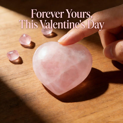 ideayard 45mm Rose Quartz Heart, Crystal Stone 1pcs Puff Heart, Love Palm Healing Stone Reiki Crystal Gemstone Worry Stones for Anxiety