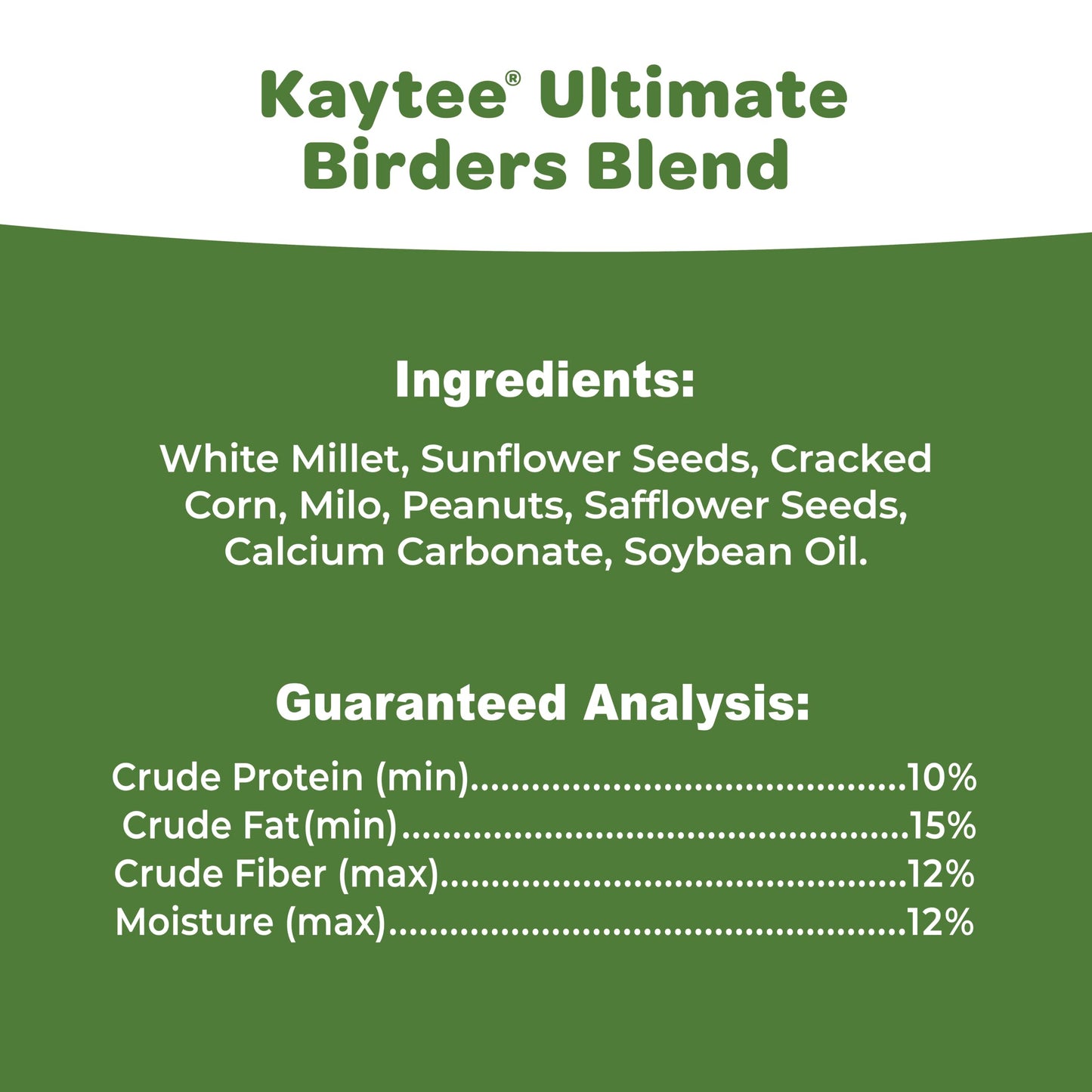 Kaytee Ultimate Birder's Blend Food, Wild Bird Seed For Grosbeaks, Cardinals, Nuthatches, Woodpeckers & More Outside Feeders, 10 Pound